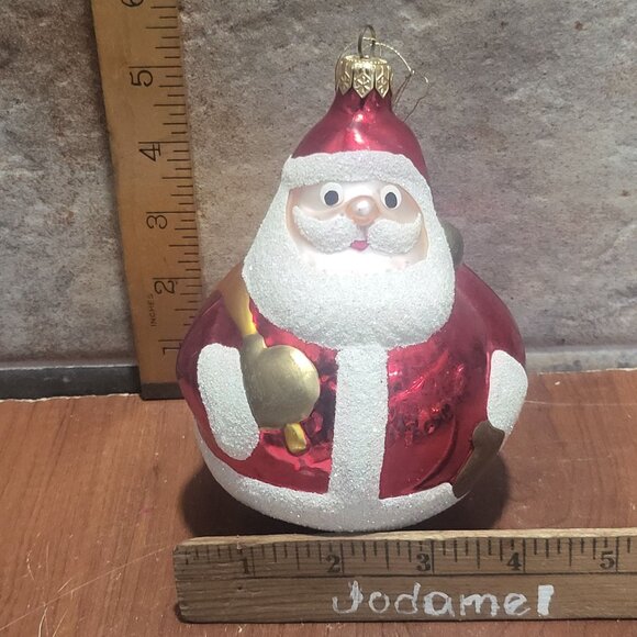 Vintage Blown Glass Roly Poly Santa Claus Ornament - Picture 8 of 9